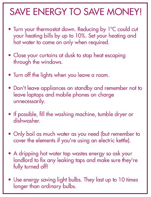 Save energy to save money