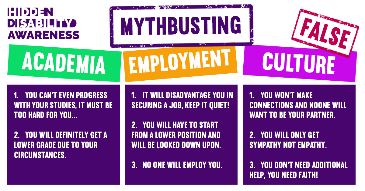 Hidden Disability Mythbusting Infographic for Desktop