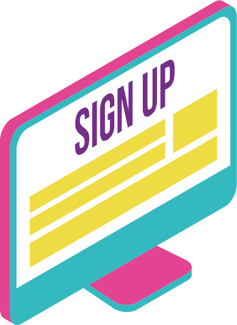 Sign Up Computer Graphic