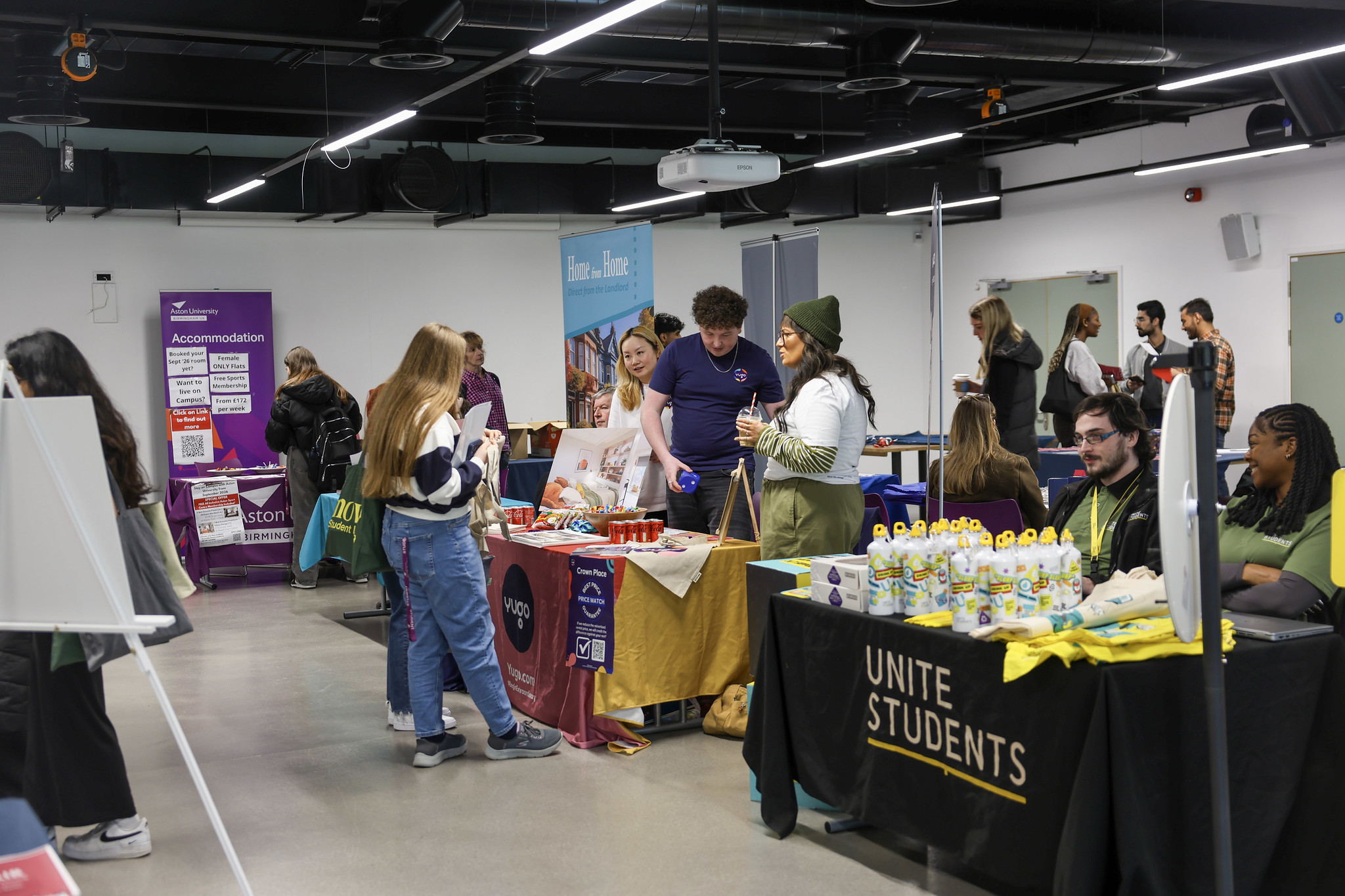 Aston Student Homes staff with students at a Students' Union event