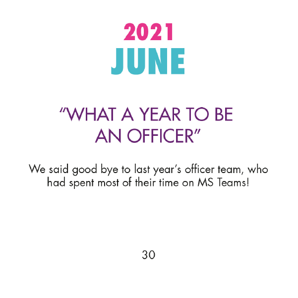2021 June - 'What a year to be an officer'