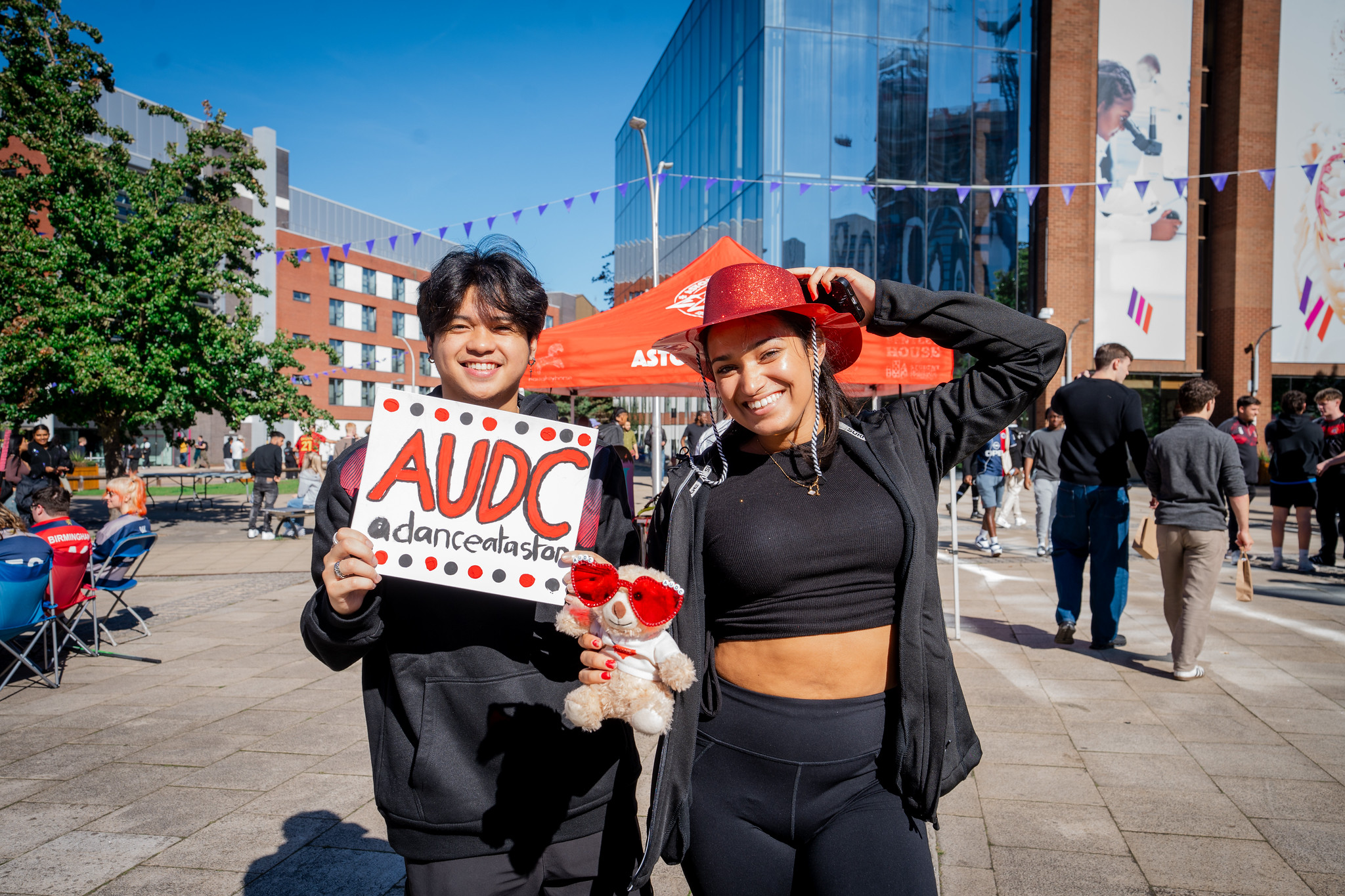 Students at the Aston Students' Union Clubs and Societies Fair